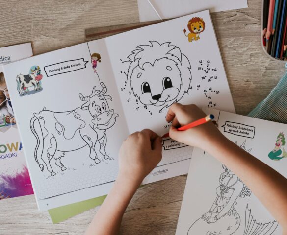 Paper mockup, kids drawing activity psd